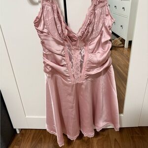 Fashion Nova Pink Lace Chemise